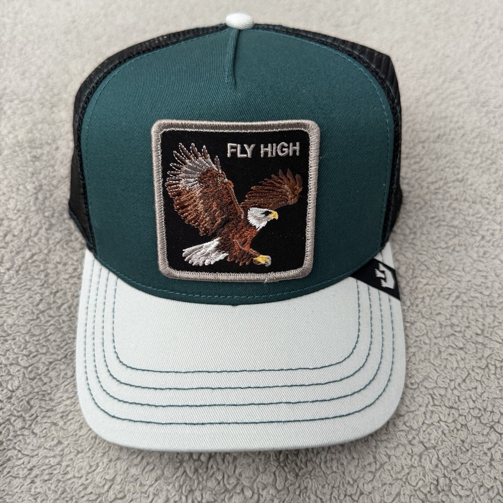 Goorin Animal Farm Trucker Baseball Snapback Hat Cap The Fly High Bird Emerald
